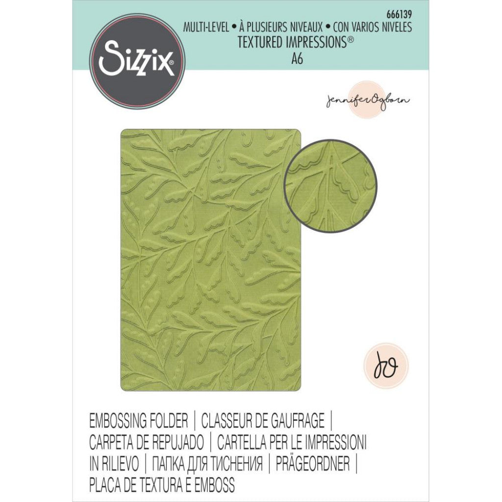 Sizzix Multi-Level Embossing Folder - Delicate Leaves