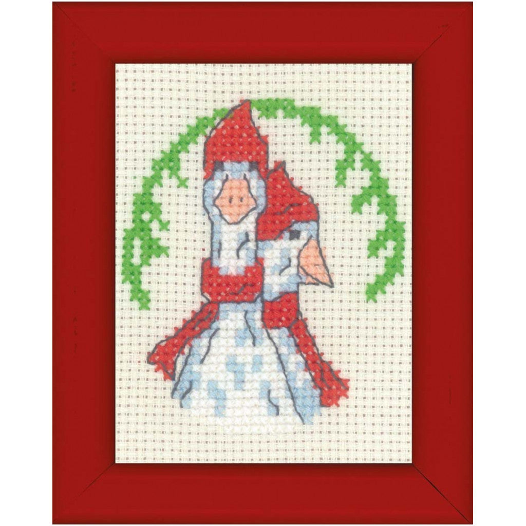 Korsstingsbroderi Kort, 6x8cm - Julegås