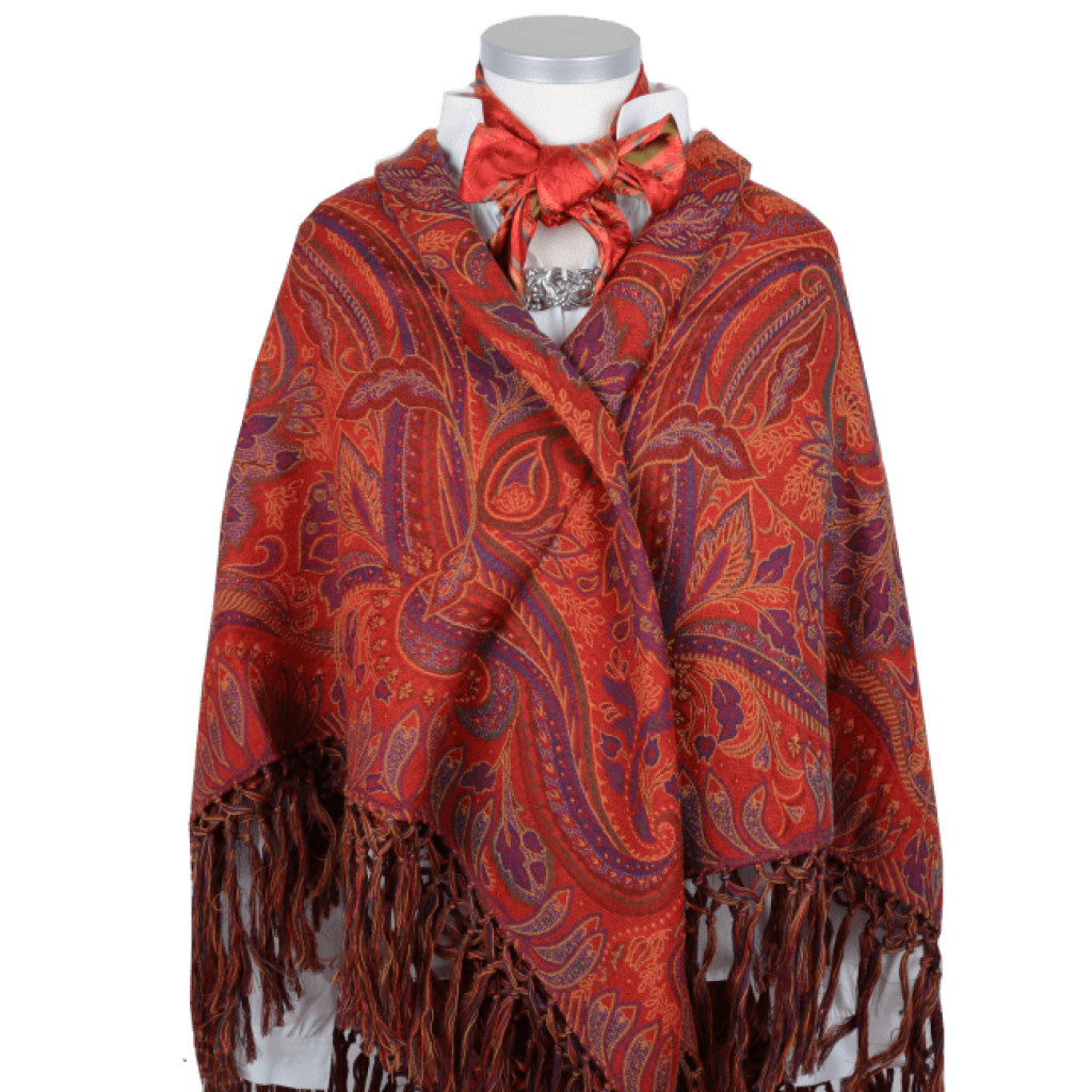 Wienersjal Frynset 140 x 140cm - Rød 091