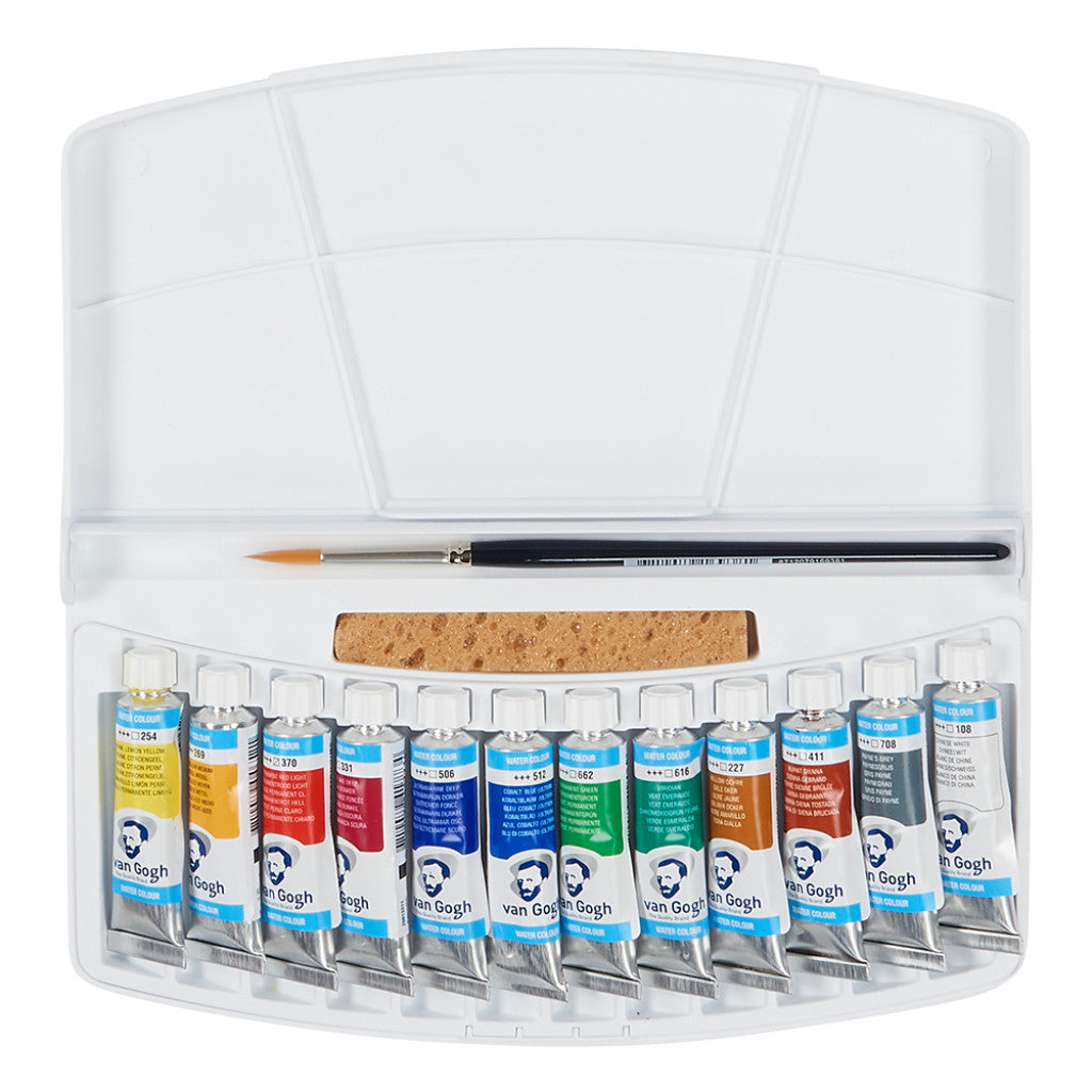 Van Gogh Akvarell-Sett - 12 x 10ml, & Pensel