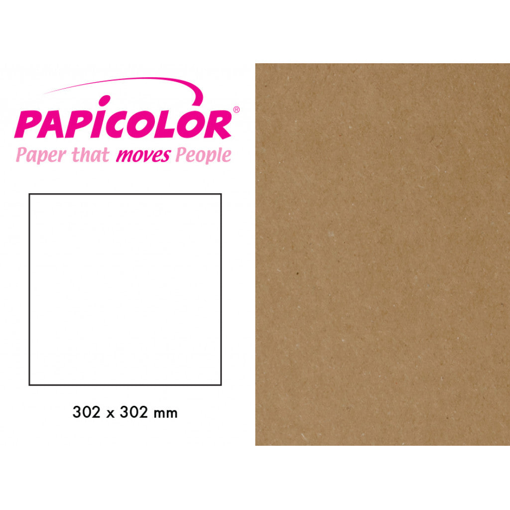 Papicolor Kraft 302x302mm 220g - 10ark - 323 Brun