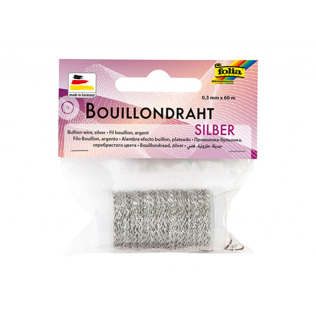 Folia Bouillontråd 0,3mmx60m - Sølv