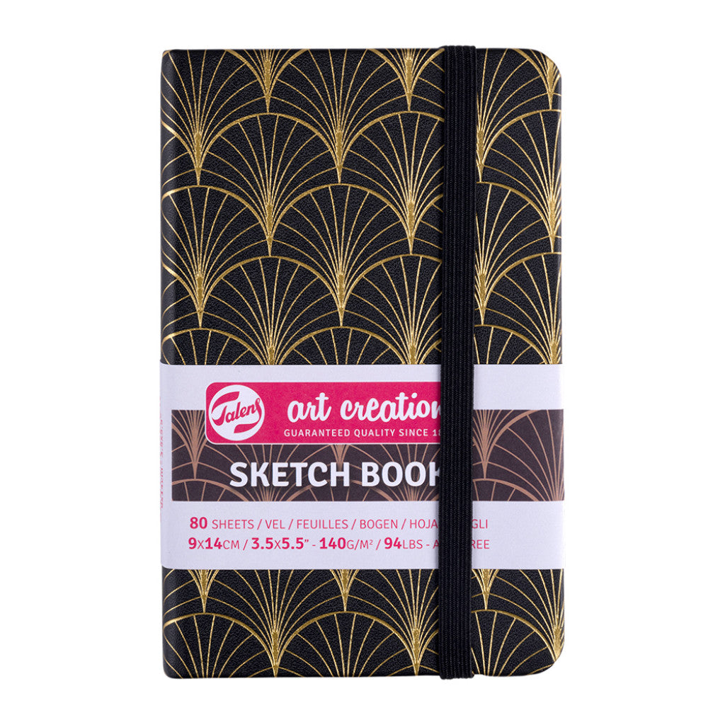Art Creation Skissebok m/strikk, Art Deco - 9x14cm