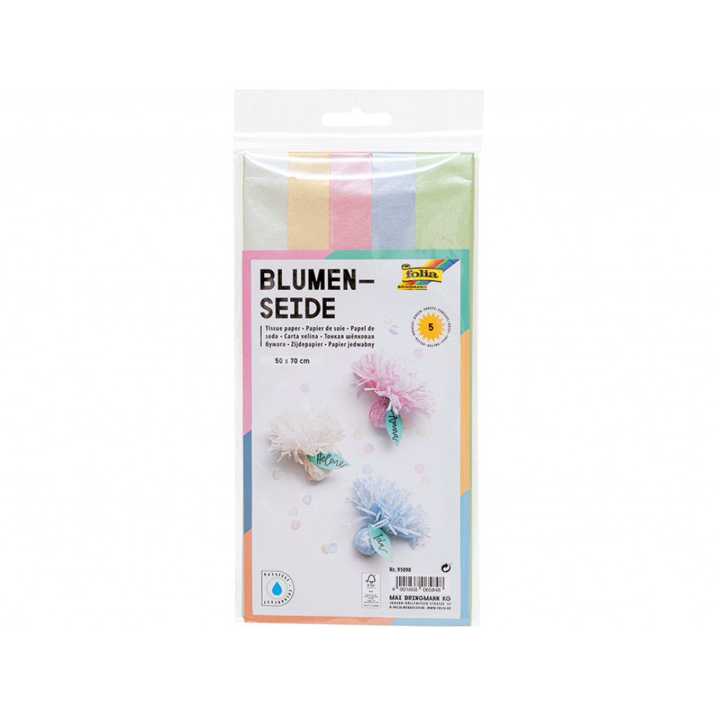 Folia Silkepapir 20g 50x70cm 5ark - Iriserende