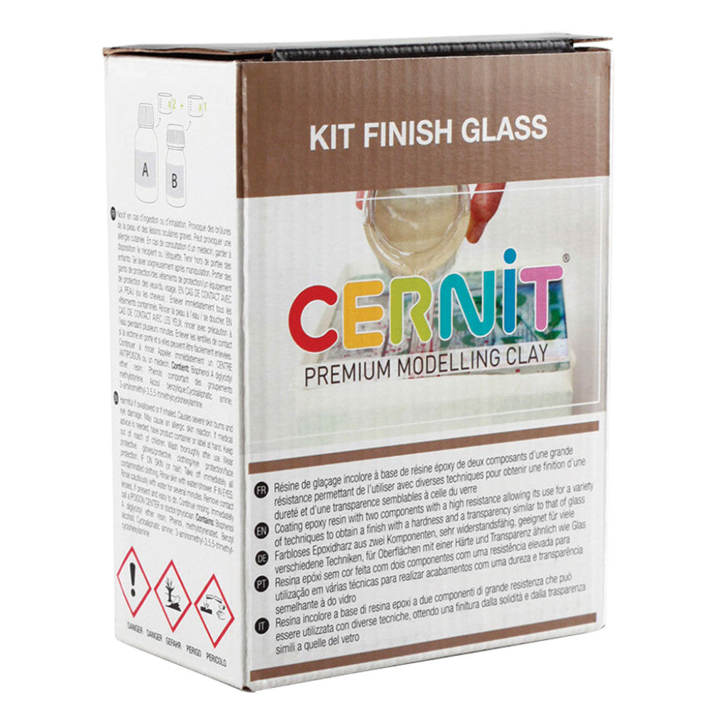 Cernit Kit Finish Glass - Resinsett - 120+60ml + Utstyr