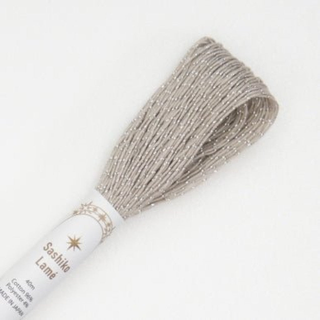 Sashikotråd, metallisk, 40 m - 04 Gråbeige