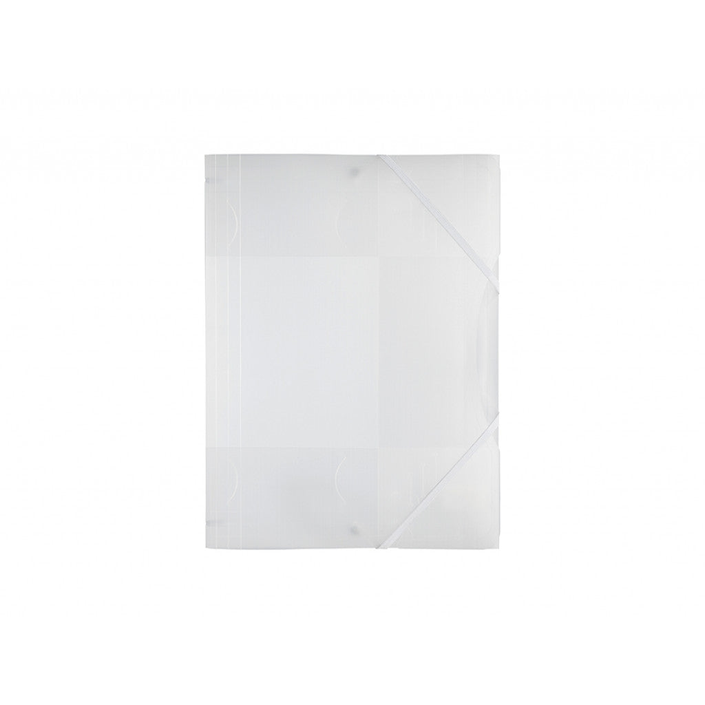 Folia Plastmappe m/strikk A4 - Transparent hvit