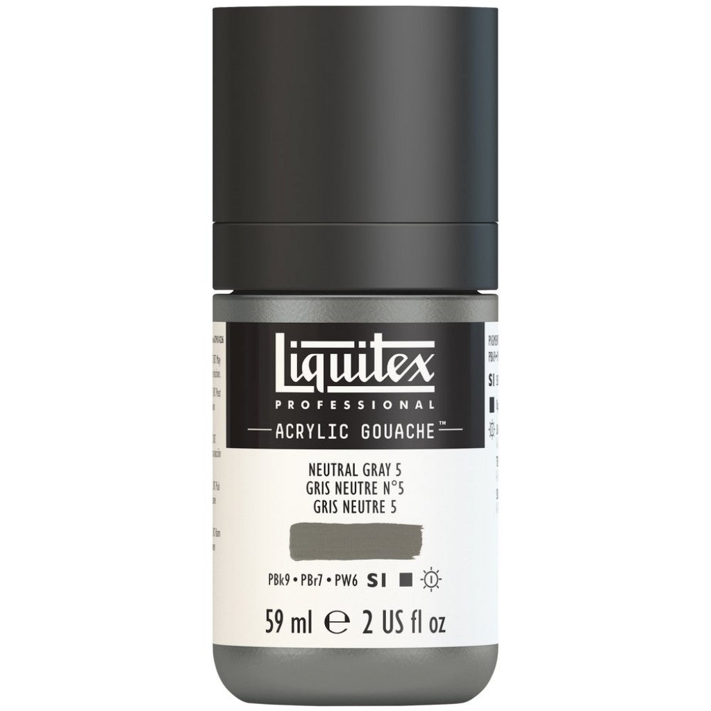Liquitex Acrylic Gouache (matt) 59ml - 599 Neutral Grey 5 S1