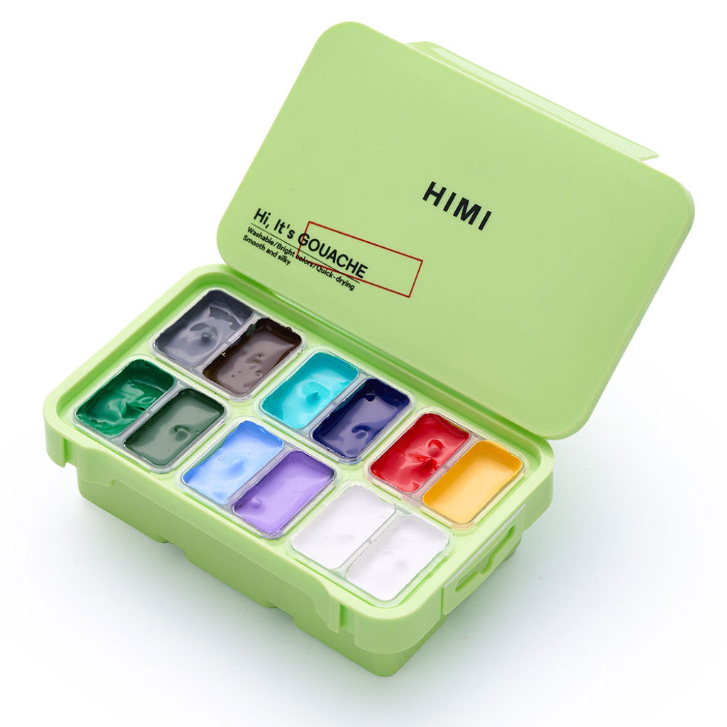 HIMI Twin Cup Gouache Sett Apple Green 12stk - Landskap