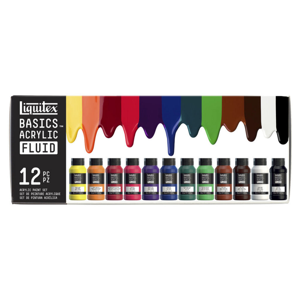Liquitex Basics Fluid Acrylic Set - 12 x 118 ml
