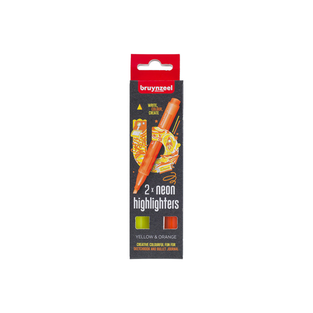 Bruynzeel Highlighter - 2 stk Neon (gul,orange)