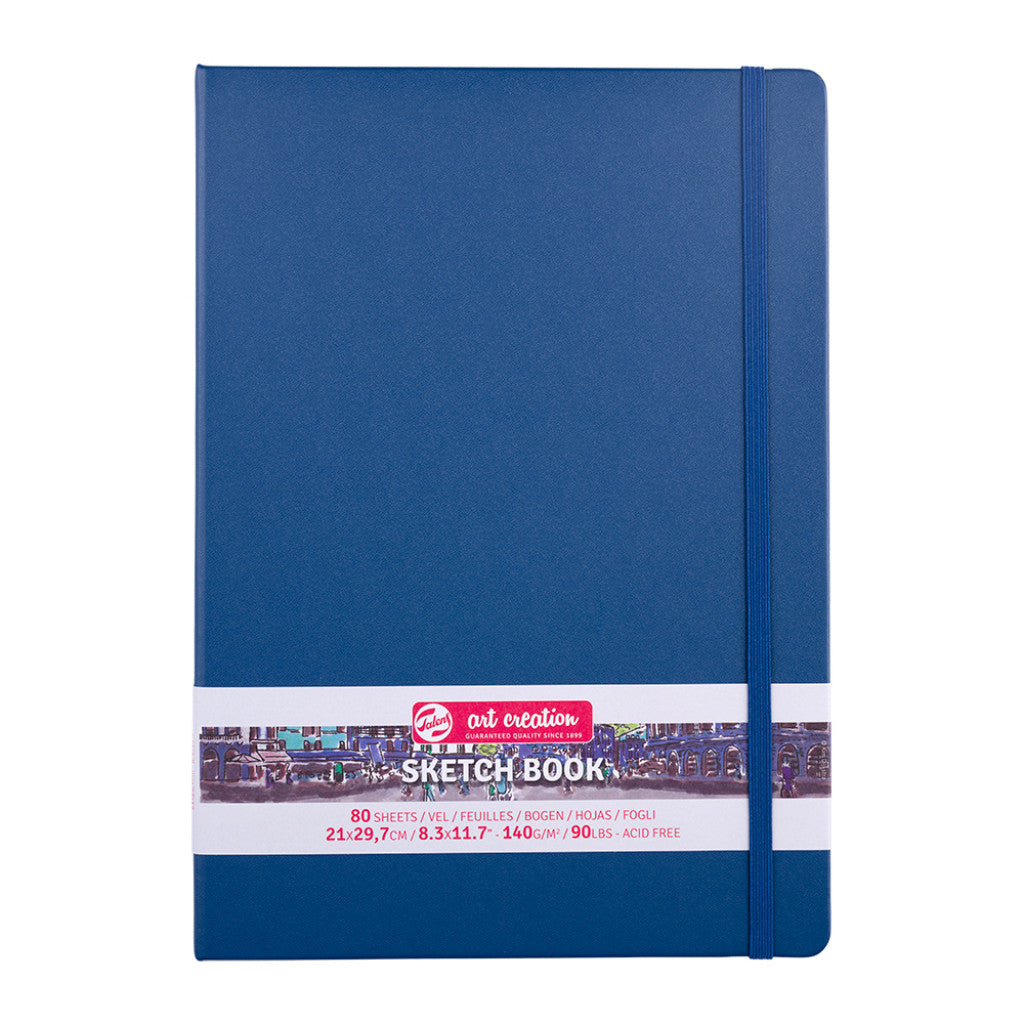 Art Creation Skissebok m/strikk 140g A4 - Navy Blue