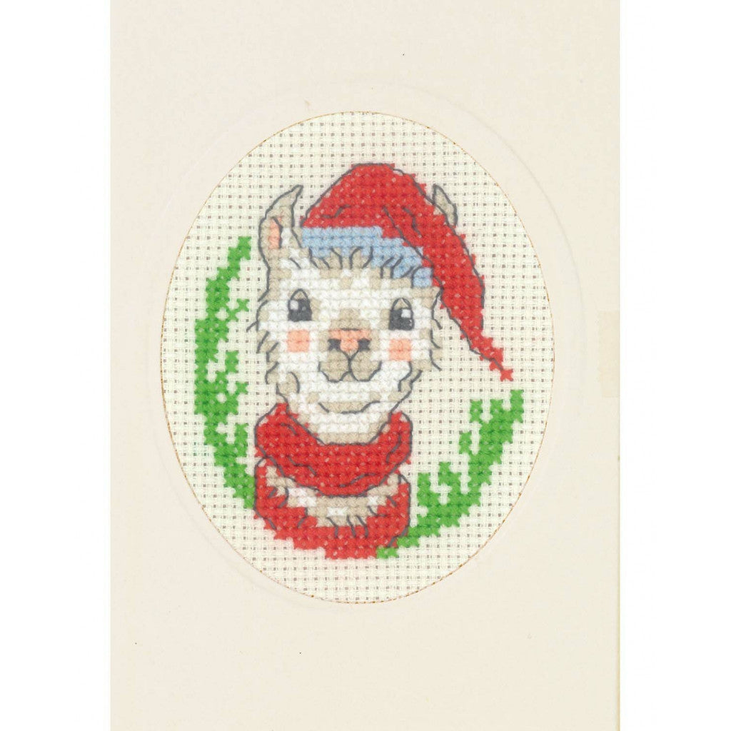 Korsstingbroderi Julekort, 9x13cm - Alpakka