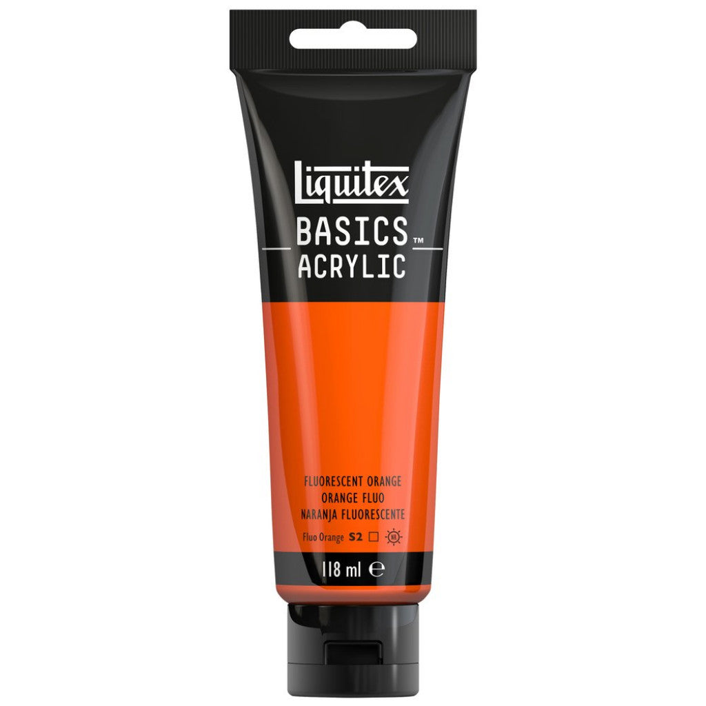 Liquitex Basics Acrylic 118ml - 982 Fluorescent Orange S2