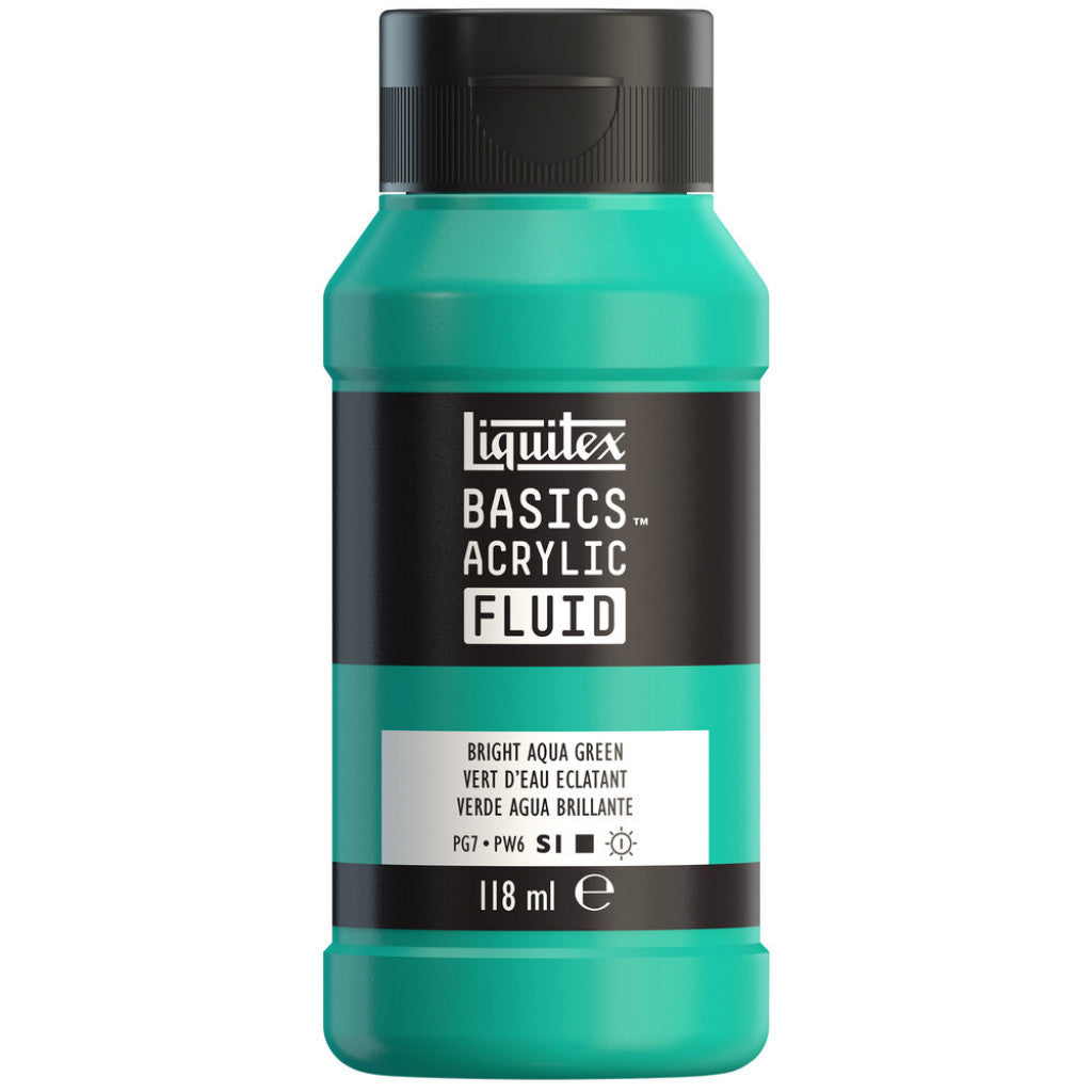 Liquitex Basics Fluid Acrylic 118ml - 660 Bright Aqua Green S1