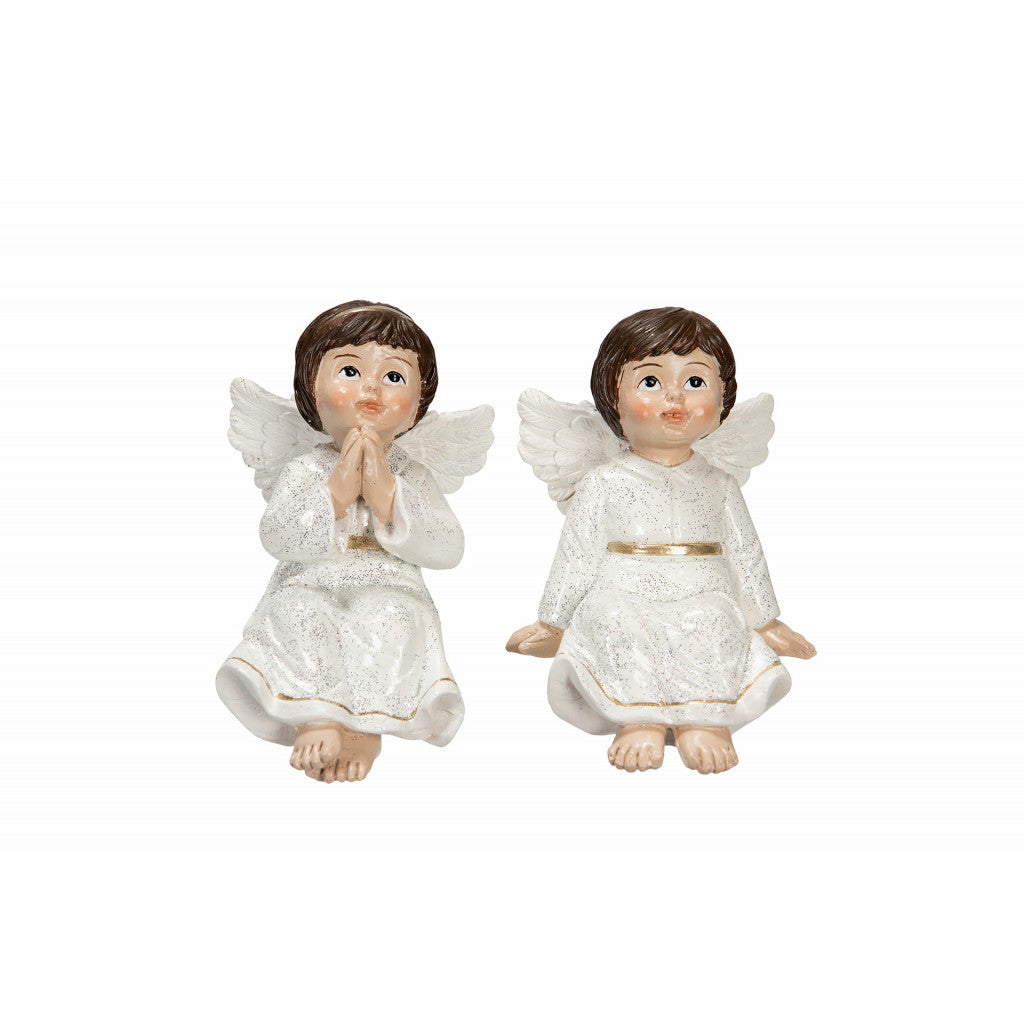 Englebarn Sittande, Poly på Pinne, 10cm - 1 Assortert Design