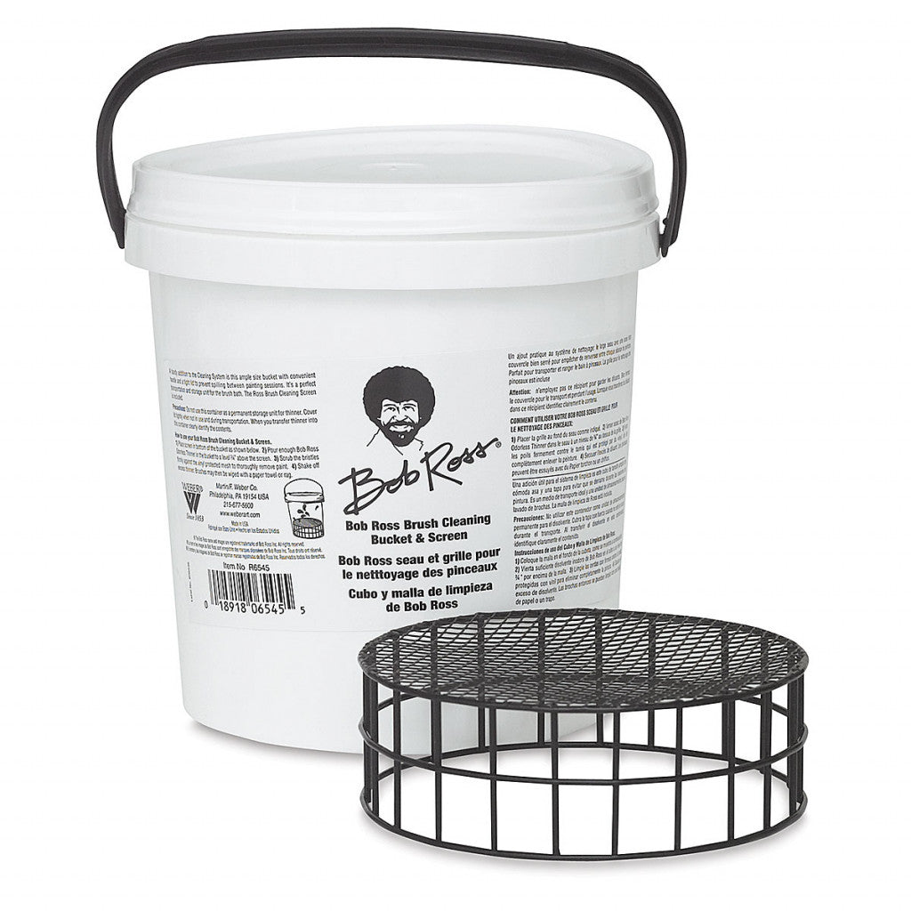 Bob Ross Cleaning Bucket & Screen - White
