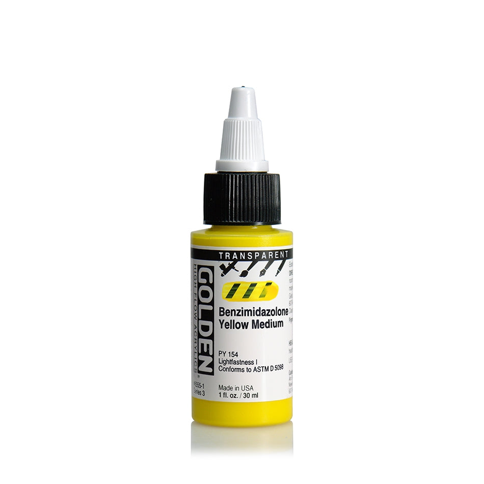 Golden High Flow Acrylics 30ml - Transp. Bnzmdzln Yellow M