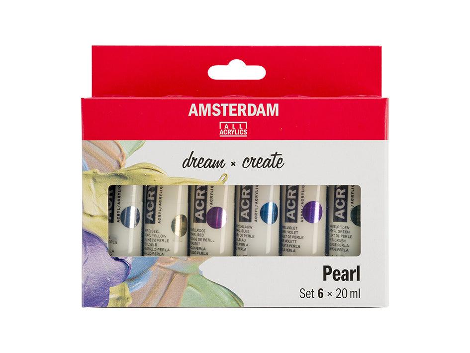 Amsterdam Standard 20ml - Sett 6 ass. Pearl-farger - HobbyHimmelen