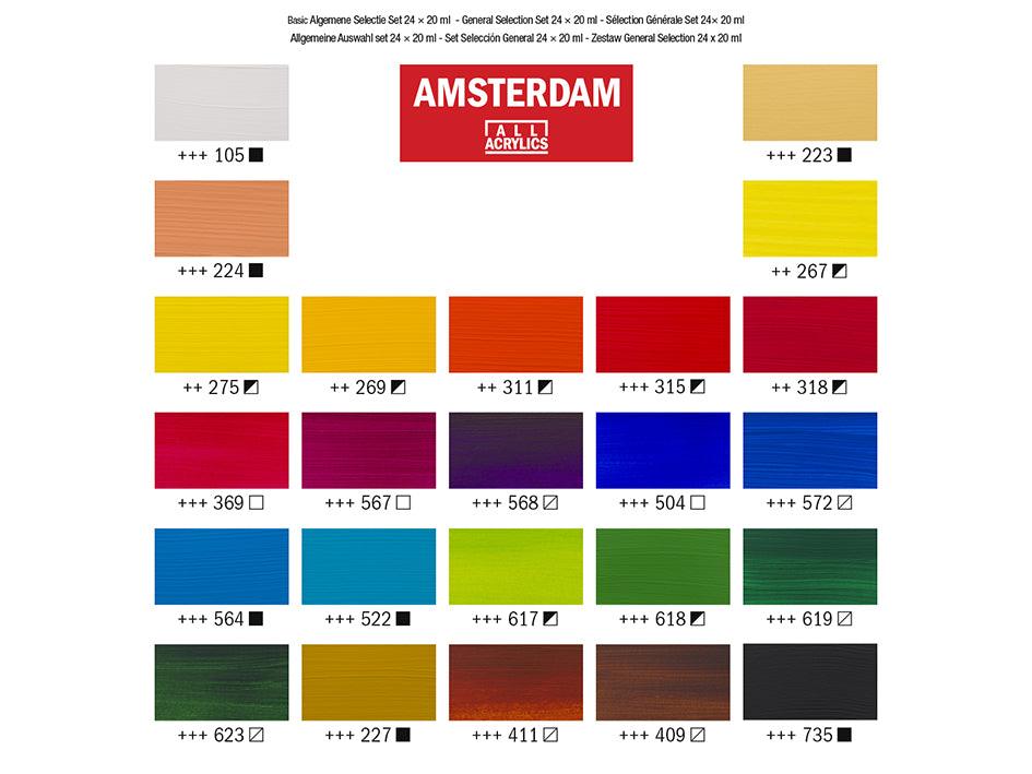 Amsterdam Standard 20ml - Sett 24 ass. farger - HobbyHimmelen
