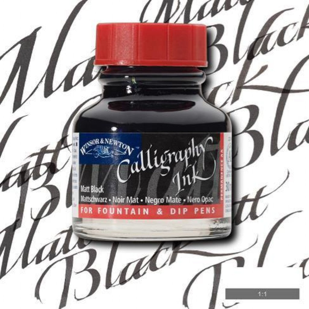 W&N Calligraphy Ink 30ml - M030 Matt Black