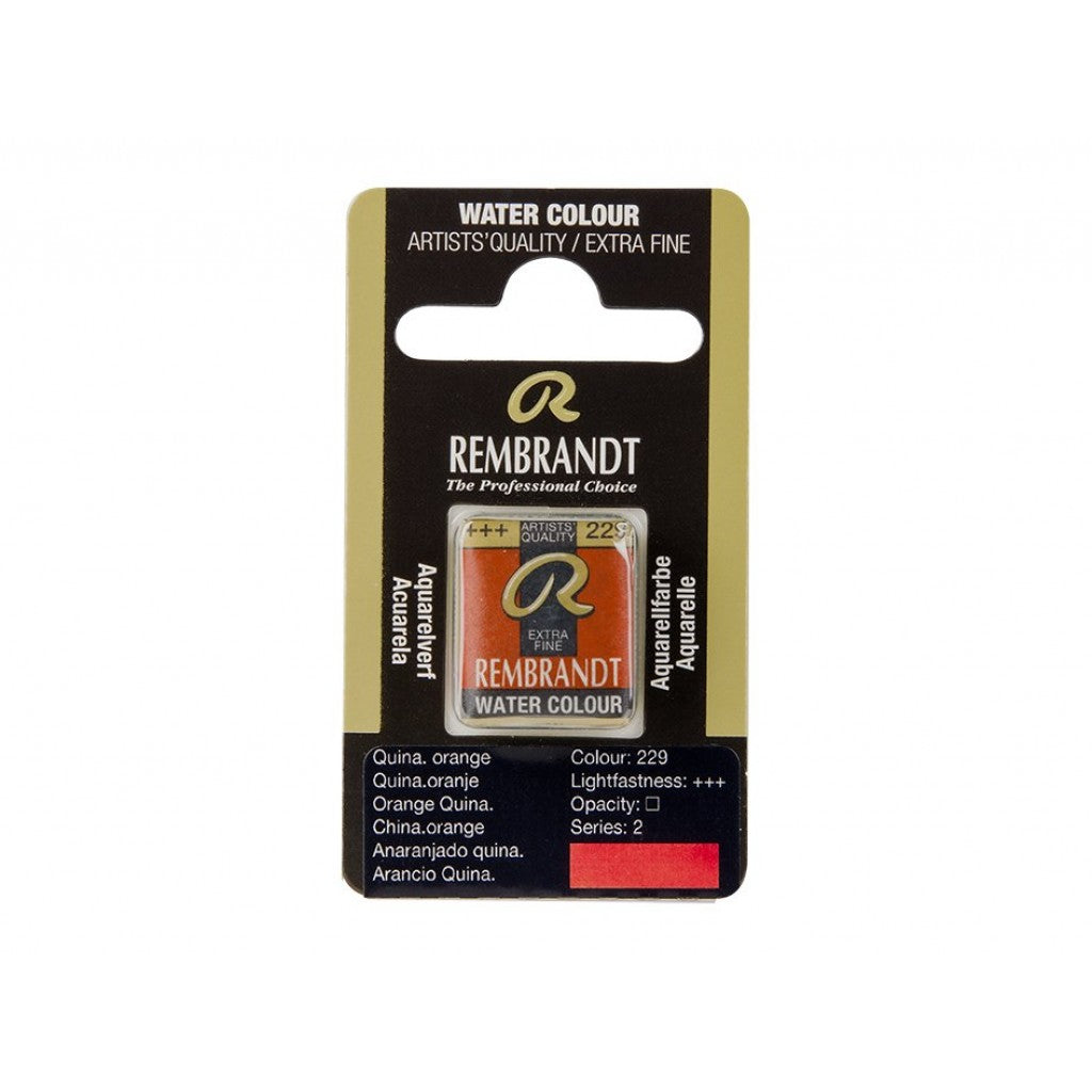 Rembrandt Akvarell Halfpan - Quinacridone Orange 229