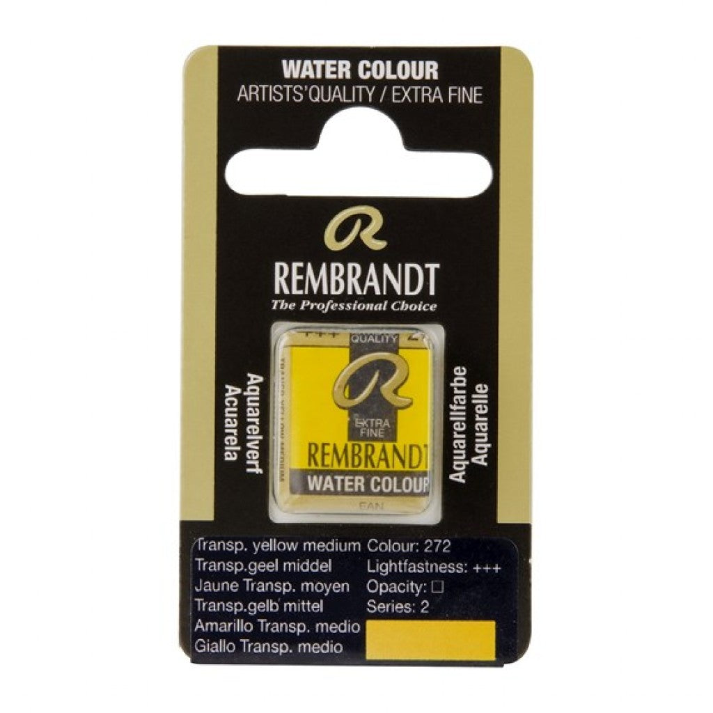 Rembrandt Akvarell Halfpan - Transparent Yellow Medium 272