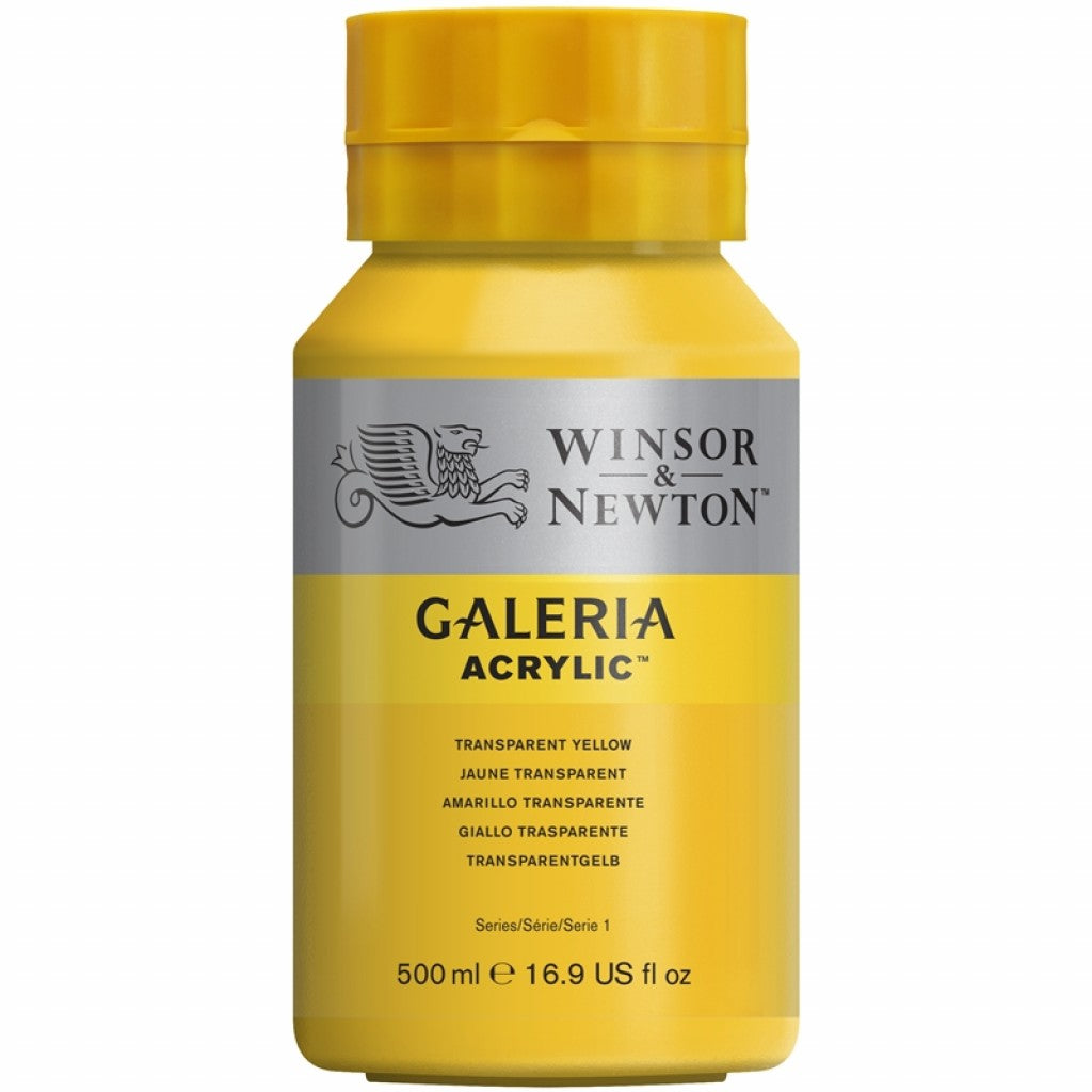 W&N - Galeria Acrylic 500ml - 653 Transparent Yellow