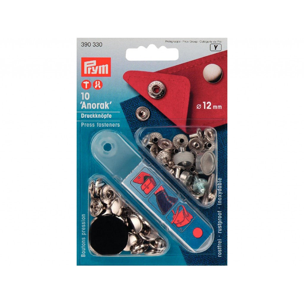 Prym Trykknapper Anorak 12mm 10stk - Sølv