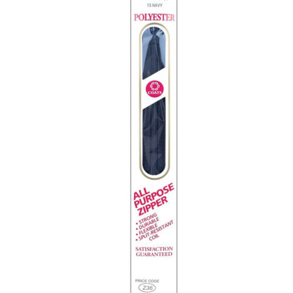 Glidelås i nylon (lukket) - 61cm Navy