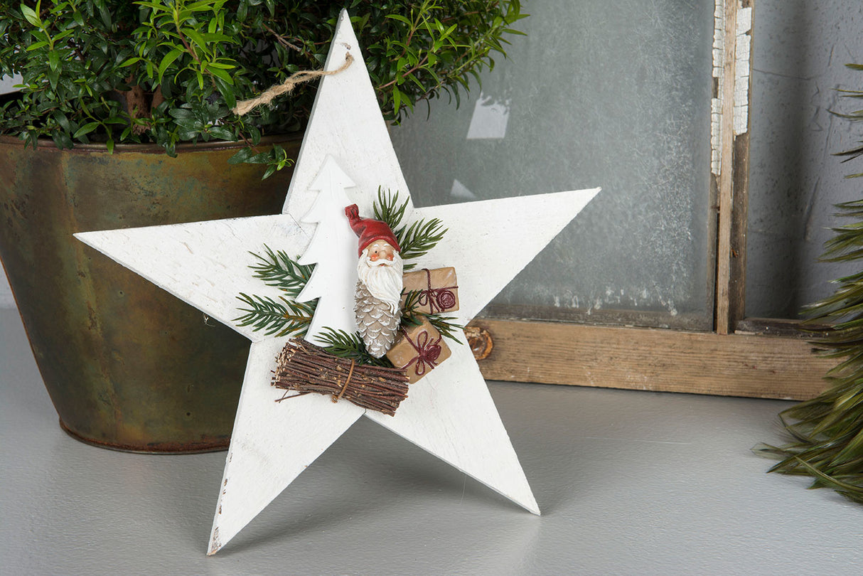 Julegave på Pinne, Poly, 2,5cm - Kraftpapir