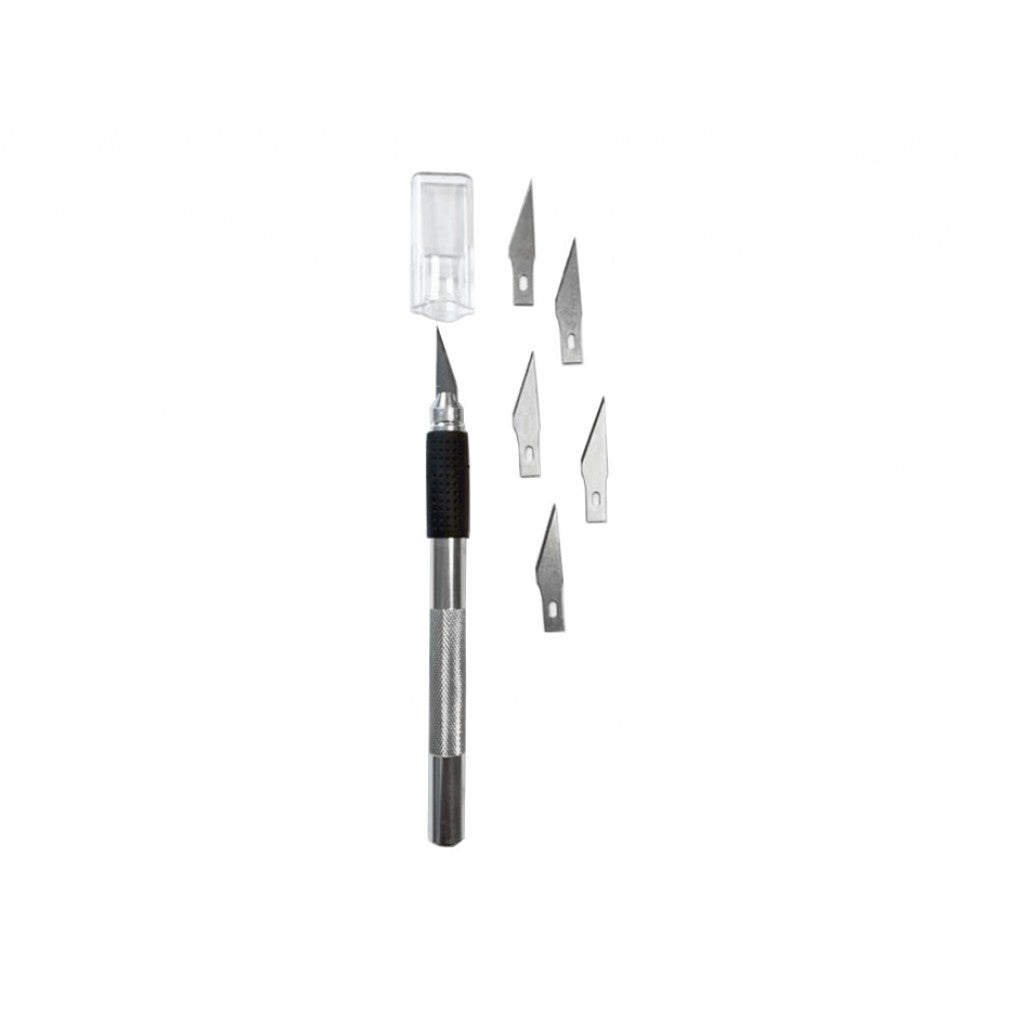 Skalpellkniv med 5 Ekstra Blad - Softgrip
