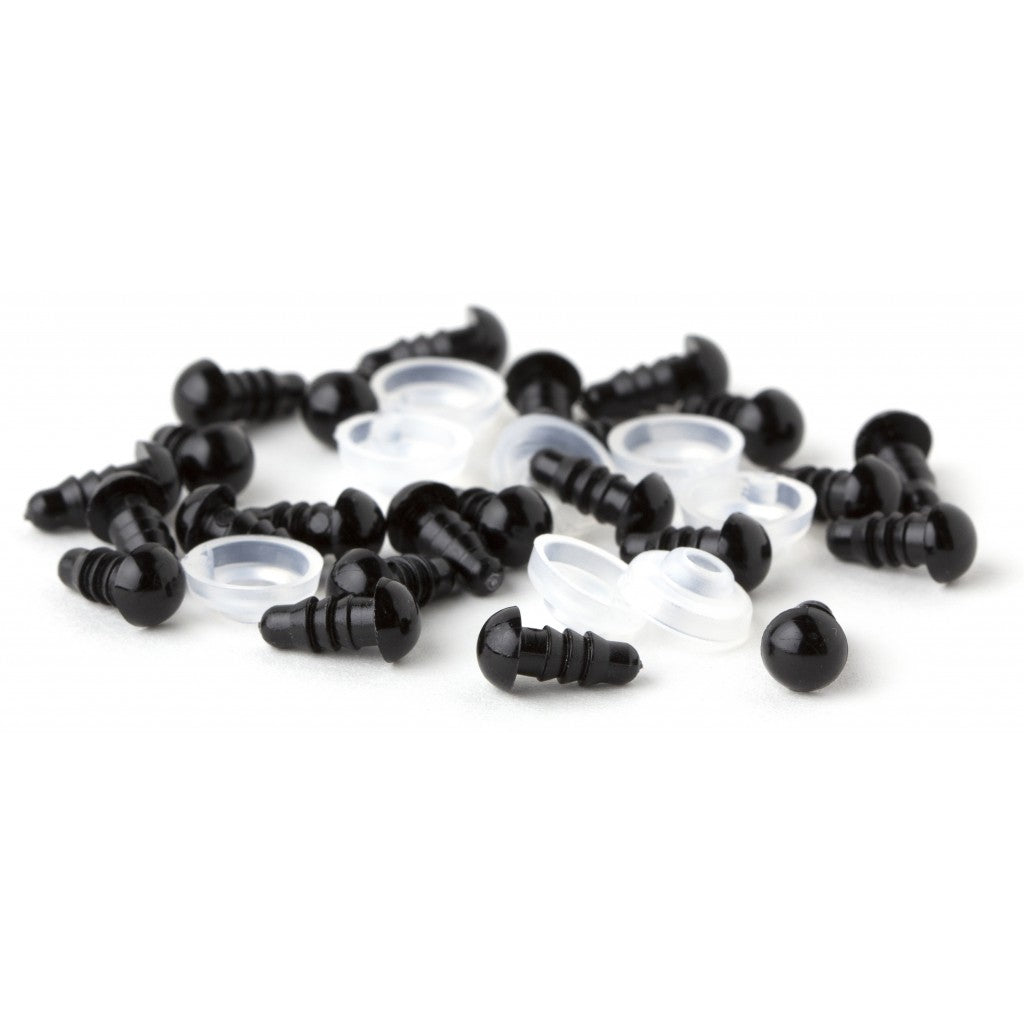 Sikkerhets-øyner Eyes, 6mm 10stk - Black
