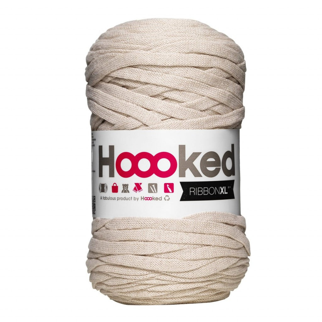 Hoooked Ribbon Xl Garn - Sandy Ecru 250g