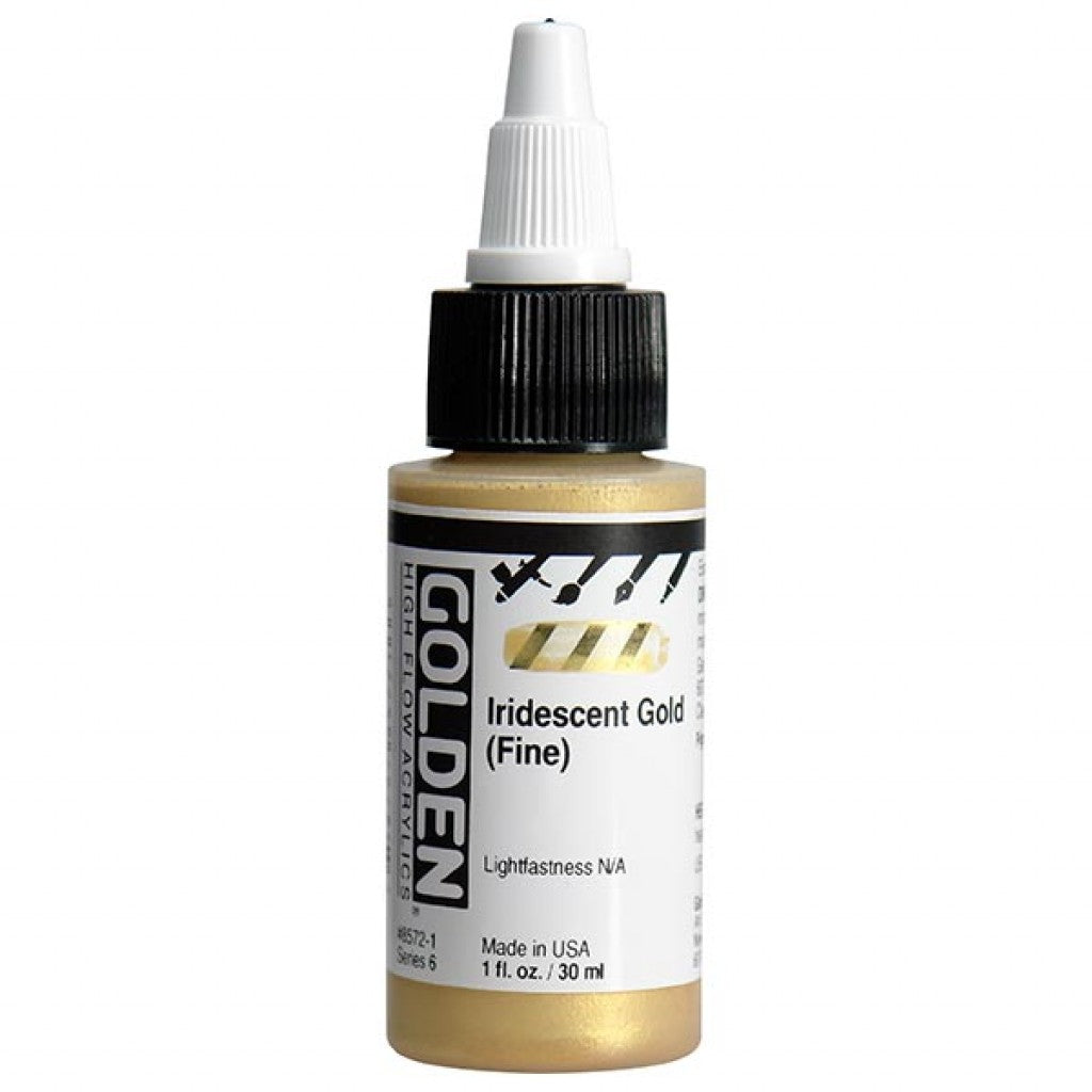 Golden High Flow Acrylics 30ml - Iridescent Gold Fine
