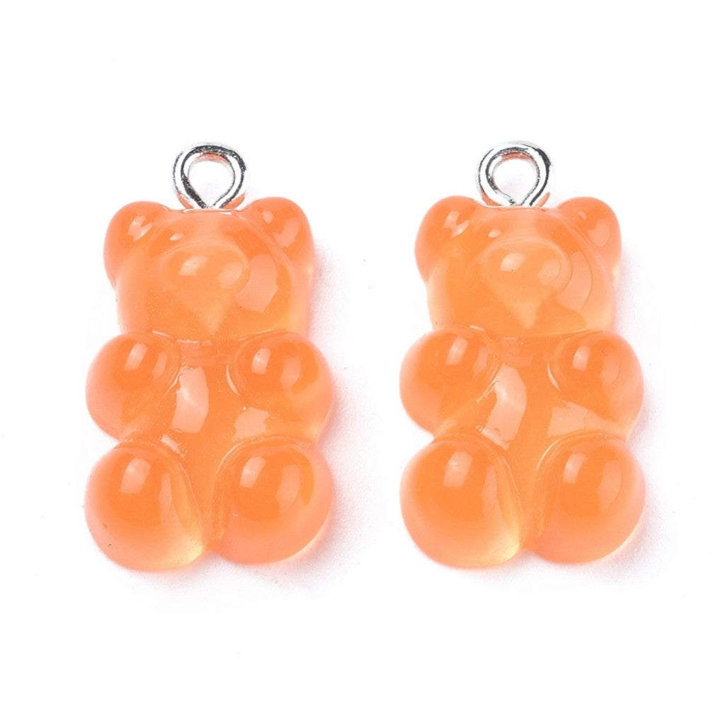 Gummy Bear Resin-Anheng, 21mm, 8stk - Oransje