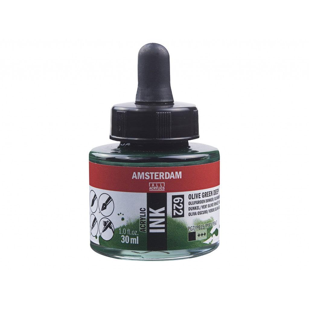Amsterdam Ink 30ml - 622 Olive green deep - HobbyHimmelen