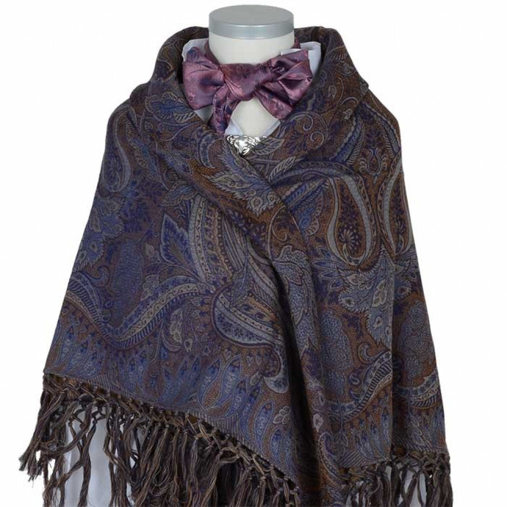 Wienersjal Frynset 140 x 140cm - Blå 083