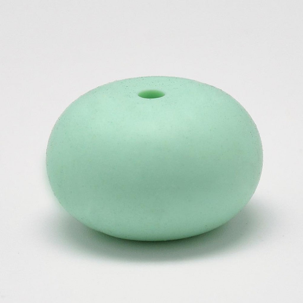 Perle i Silikon av Matkvalitet, 23mm - Flat Round, Pale Turquoise