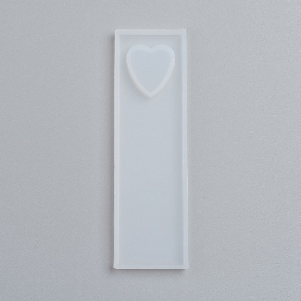 Silikonform 90x26x5mm - Bokmerke med Hjerte