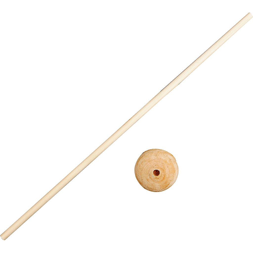 Pinne med fot, dia. 4 cm, hullstr. 6 mm, blandet tre, 10sett, H: 30 cm