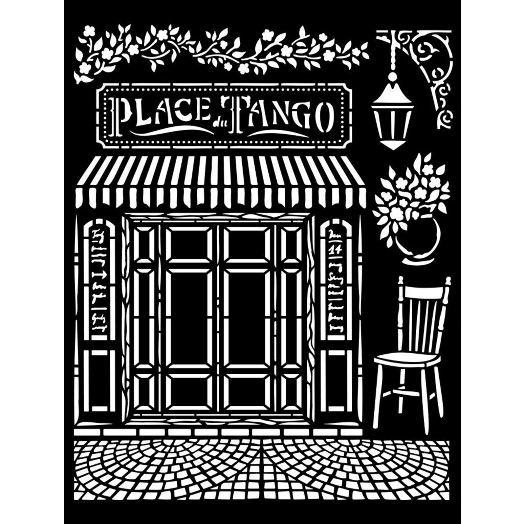 Stamperia Stencil (Sjablong) 20x25 cm - Place Tango, Desire