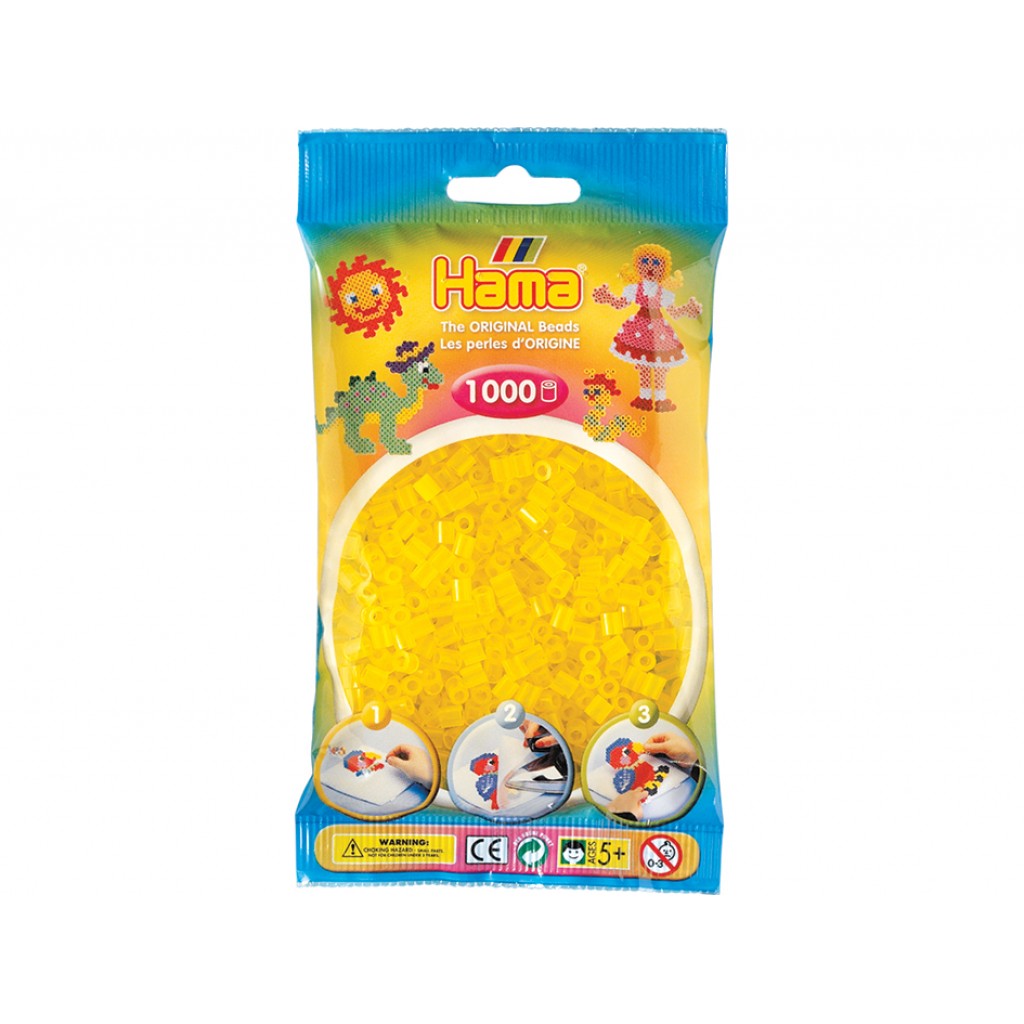 Hama Midi, 1000stk - 14 Transparent Gul