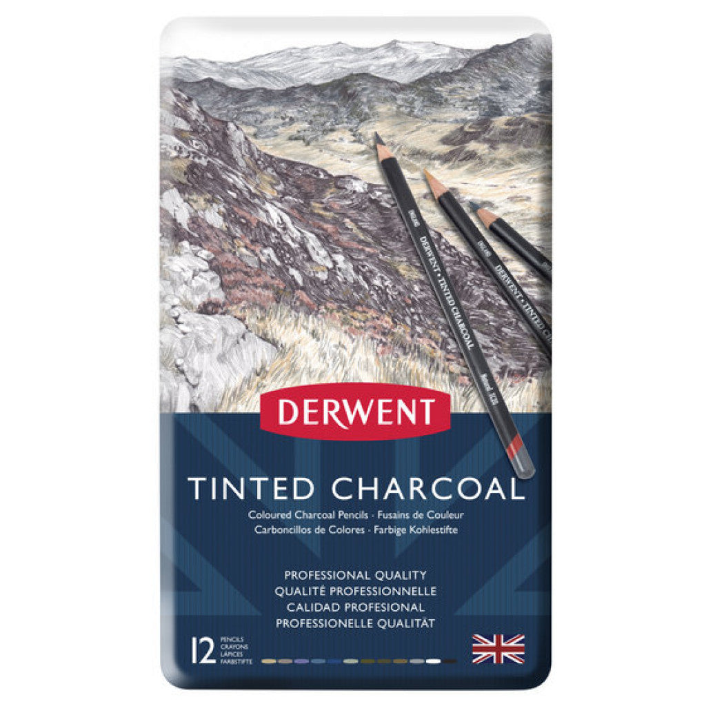 Derwent sett Tinted Charcoal - 12 Nyanser