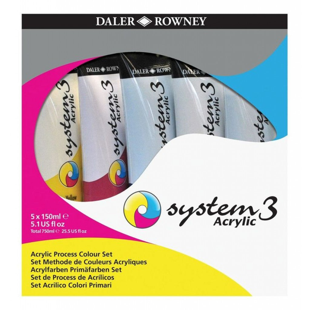 Daler Rowney - System3 Sett - Jumbo Process Set 5x150ml