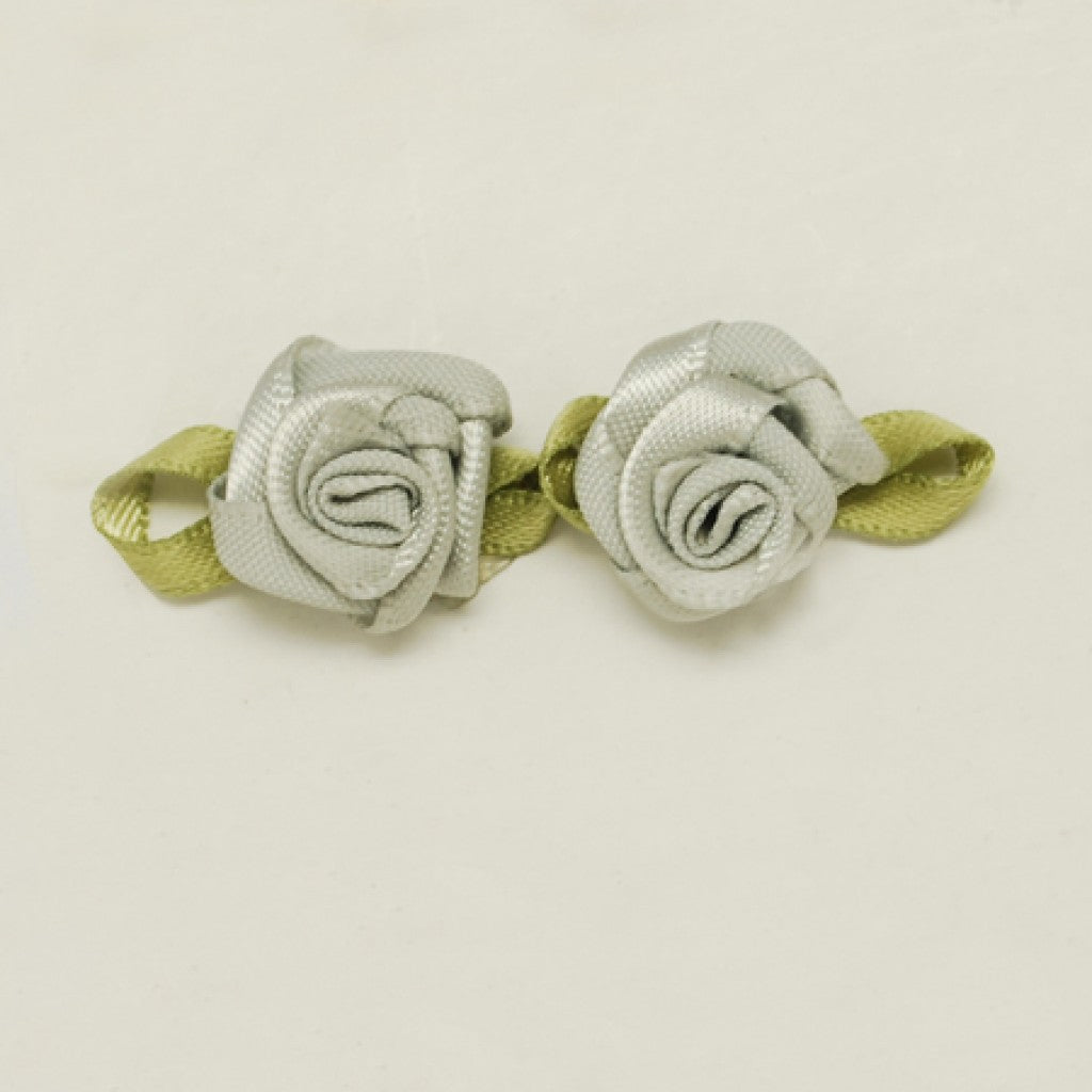 Håndlaget Satengrose, 15mm - Silver