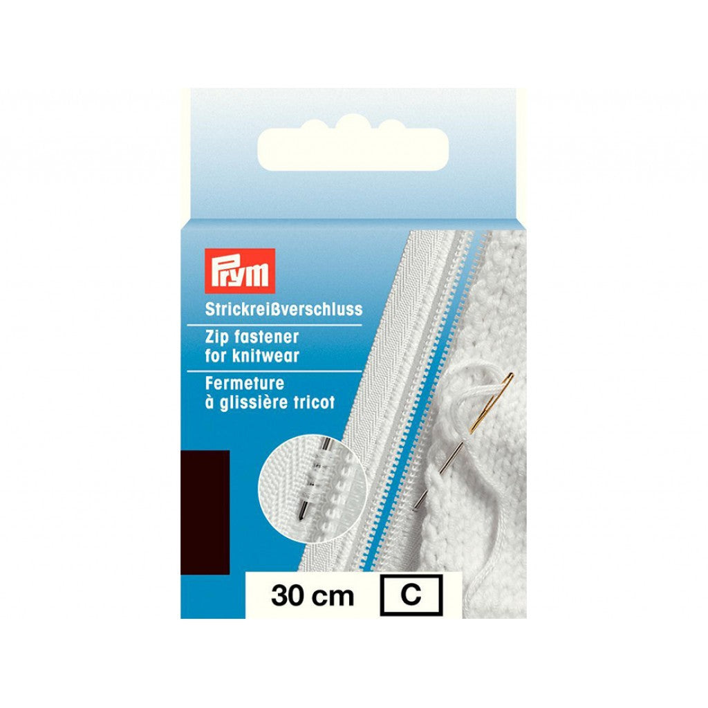 Prym Glidelås Strikk - 30cm - Mørk Brun