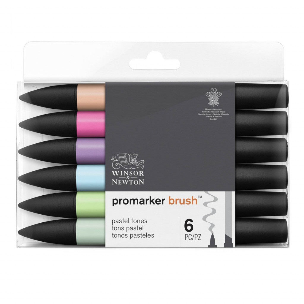 W&N - Promarker Brush - sett 6 Pastel Tones