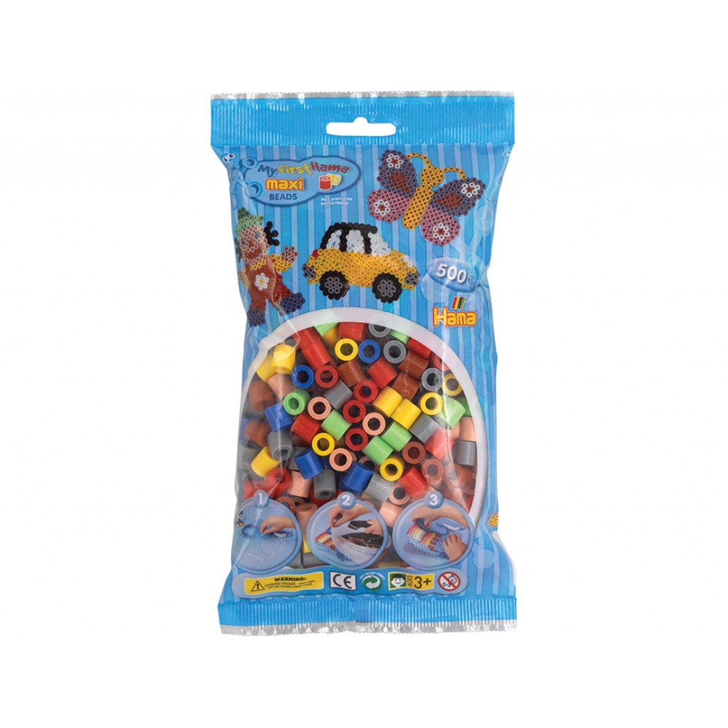 Hama Maxi - 500stk - Mix brun og hudfarge