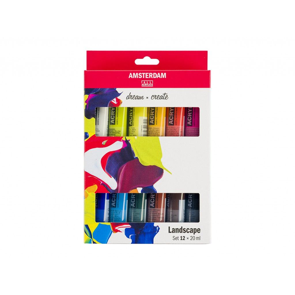Amsterdam Standard 20ml - Sett 12 ass. Landskapsfarger - HobbyHimmelen